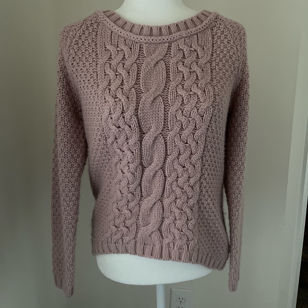 Pink Cable Knit Sweater